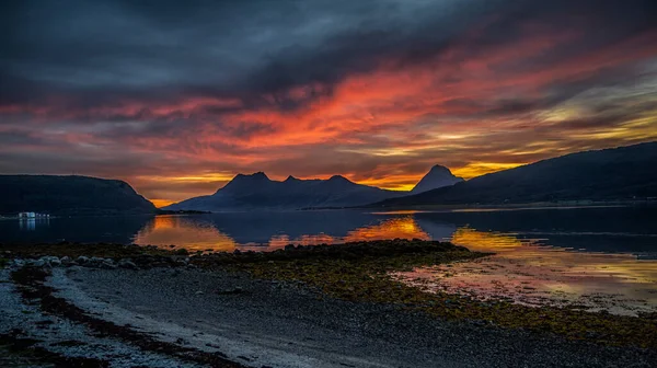 Vista Costeira Nesna Lofoten Nordland Noruega — Fotografia de Stock