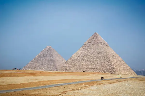 Giza Pyramide Kompleks Nær Cairo Egypten - Stock-foto