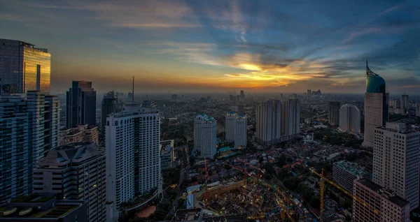 Jakarta Cityscape Beautiful Sunset Indonesia — Stock Photo, Image