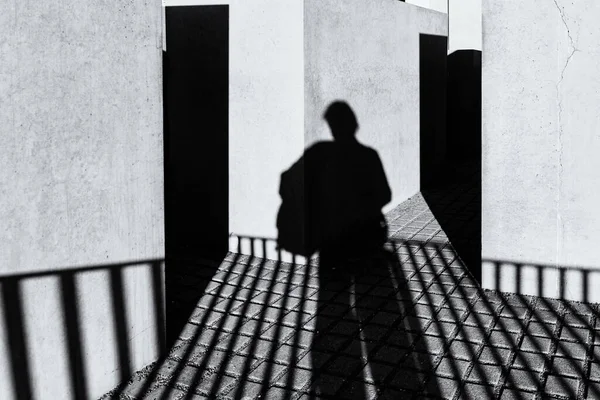 Shadow Man Holocaust Memorial Berlin Germany — Stock Photo, Image