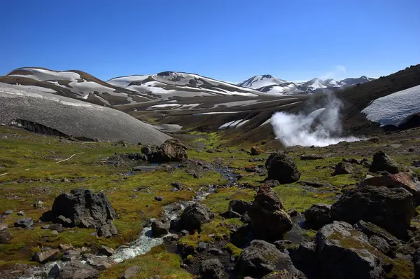 Paesaggio Drammatico Lungo Landmanalaugar Sentiero Escursionistico Thorsmork Islanda Meridionale Islanda — Foto Stock