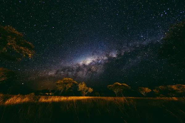 Milky Way Night Sky African Plains Namibia — Stock Photo, Image