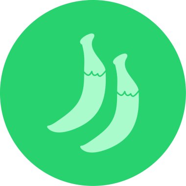 Parlak yeşil arka planda iki yeşil biberin stilize edilmiş grafiği