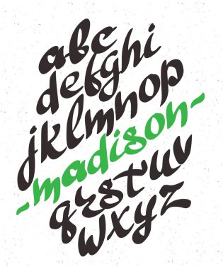 Vektör alfabe. Elle çizilmiş harfler. Yazı tipi