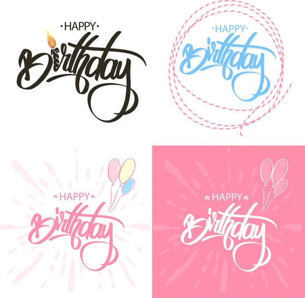 Alles Gute zum Geburtstag Pinsel Skript Stil Hand Schriftzug. Kalligrafische Phrase — Stockvektor