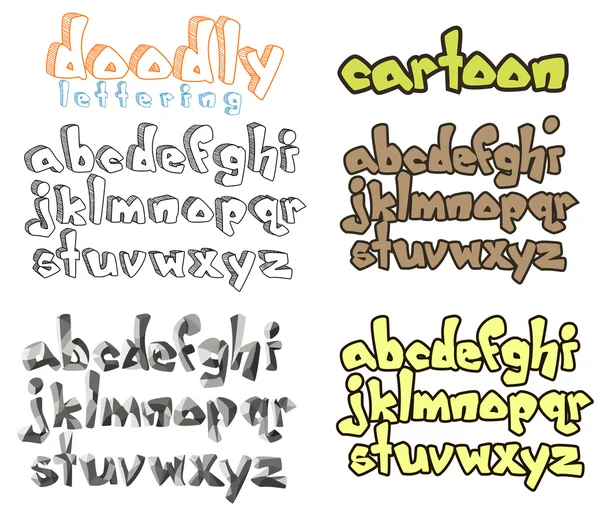 Jeu d'alphabet de dessin animé créatif — Image vectorielle