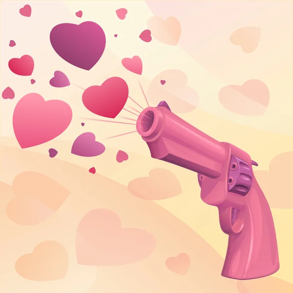 Glamourous pink gun — Stock Vector