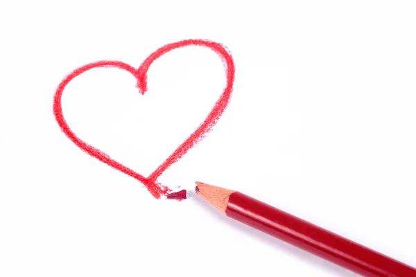 Dibujo corazón rojo — Foto de Stock