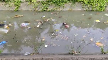 Küçük nehirlerde sürüklenen çöpler.