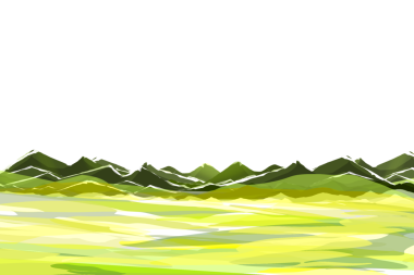 Yeşil çimenli ve arka planı olmayan dağlar.