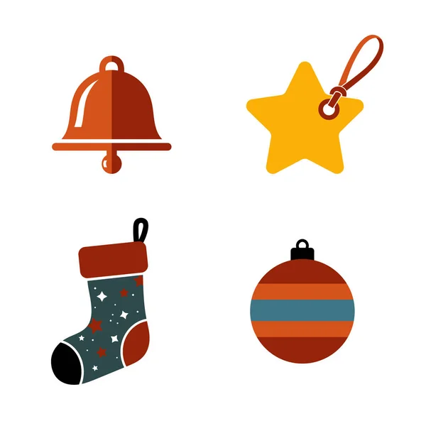Düz bir dizayn tarzında sunulan harika bir Noel ikonu koleksiyonu. Projelerinize bir çan, yıldız, çorap ve süs de dahil olmak üzere tatil neşesi katmak için mükemmel..