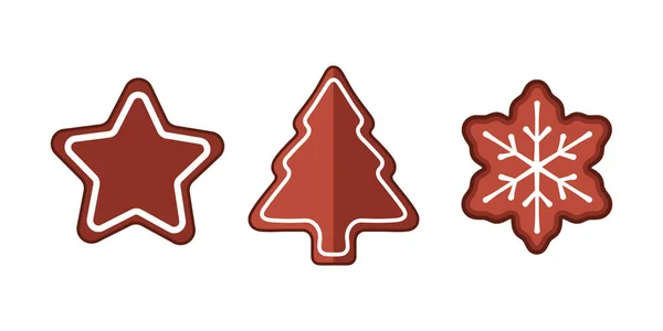 Zencefilli kurabiye çeşitleri. Yılbaşı ağacı kar tanesi.