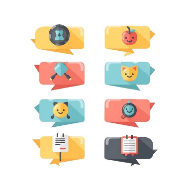 Konuşma baloncukları simgeler. düz dizayn.
