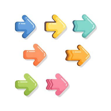 Ok vektörü ayarlandı. vektör illüstrasyonu