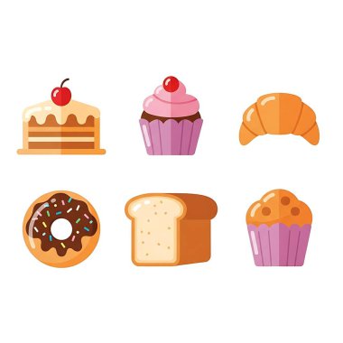 Beyaz arka planda lezzetli çörekler.