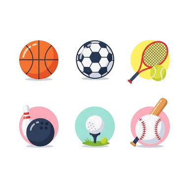 Spor Icons set. 9 Spor vektör simgeler web için karikatür çizimi