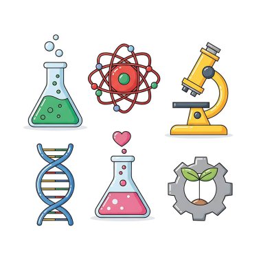 Bilim ve kimya ikonu vektör tasarımı