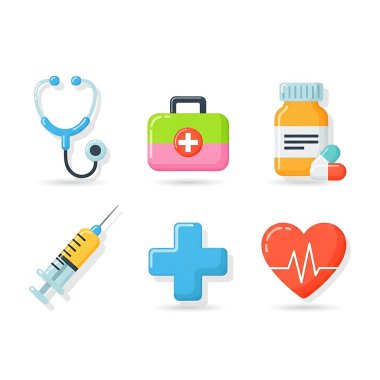 Tıbbi Icons set, izometrik stili