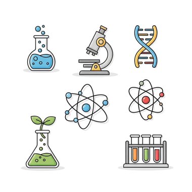 Laboratuvar araştırma simgesi seti