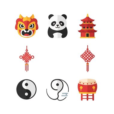 Çin yeni yılı Icons set