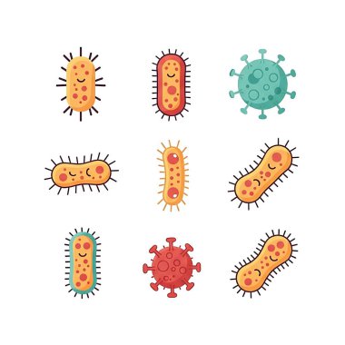 set of bacteria and viruses