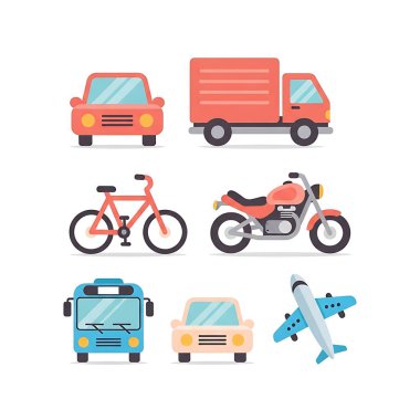 taşıma simgesi seti, düz biçim