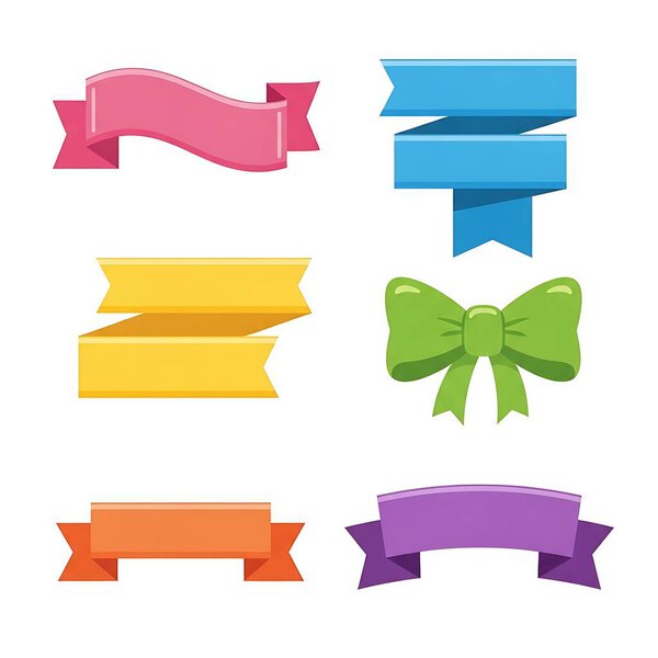 set of ribbons, vector illustration