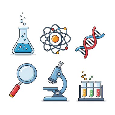 laboratuvar ve araştırma simgesi dizaynı, vektör illüstrasyonu 10 grafiklik