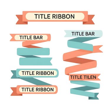 vektör set kurdeleler, pankartlar, pankartlar.