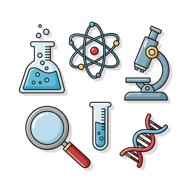 Kimya simgeleri, çizgi film tarzı