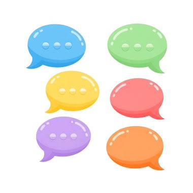 Konuşma baloncukları vektör çizimini ayarlar