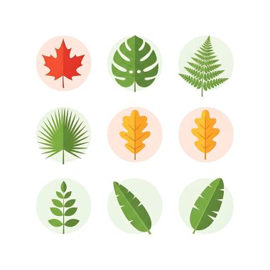 Yaprak doğa ikonları vektör illüstrasyon dizaynı