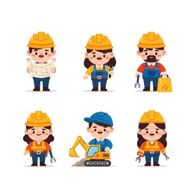 Çeşitli mesleklerdeki çizgi film karakterleri