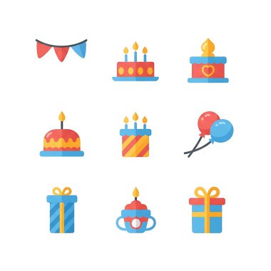 Dokuz doğum günü seti simgesi demeti