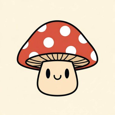 Çizgi film mantarının vektör çizimi