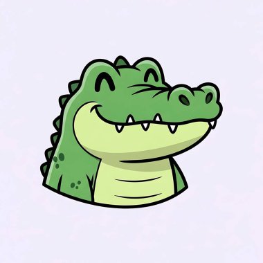 çizgi film timsahı, vektör illüstrasyonu