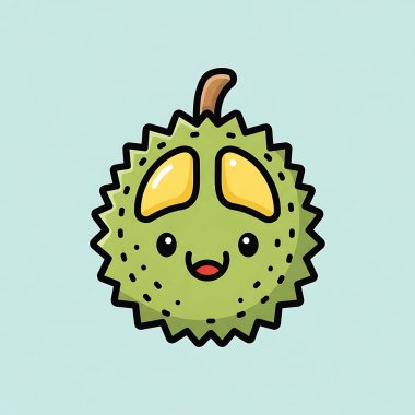 Ananaslı şirin çizgi film karakterinin vektör çizimi, yeşil arkaplan üzerine basit vücut çizimi