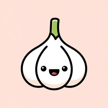 Beyaz arkaplanda çizgi film sarımsağı