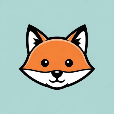 Tilki logosu. Düz tasarımda vektör illüstrasyonu