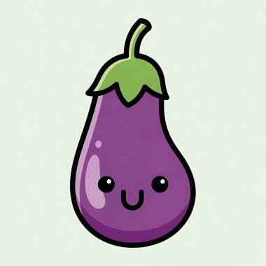 Patlıcan, çizgi film tarzı.