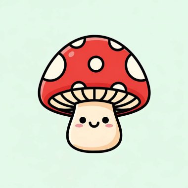 Şirin mantar çizgi filmi kawaii karakteri