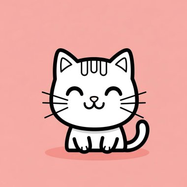 Şirin kedi çizgi film vektör tasarımı