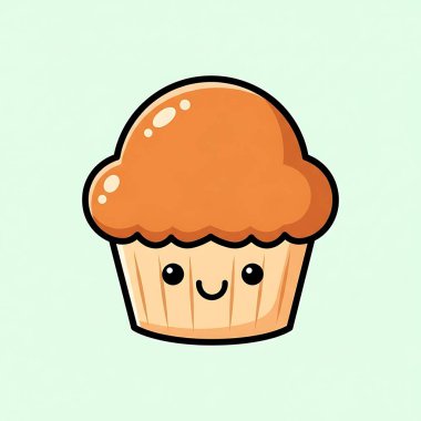 Kekle birlikte tatlı bir pasta. Beyaz arkaplanda izole edilmiş vektör illüstrasyonu