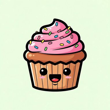 Pembe ve beyaz renkli kek.