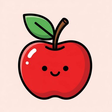 karikatür karalama elma kırmızı ile
