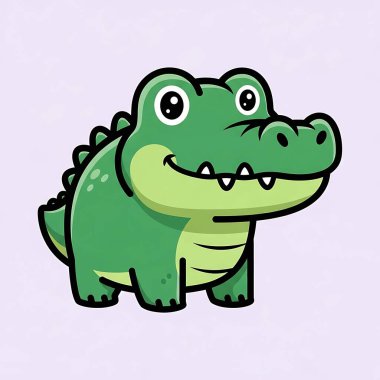 Tatlı Timsah çizgi filminin vektör çizimi