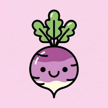 turp, vektör, illüstrasyon, düz renk simgesi