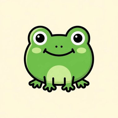 Şirin kurbağa hayvan çizgi filmi