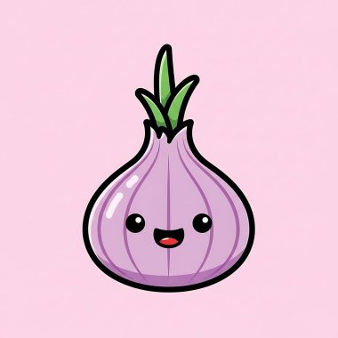 şirin soğan karikatürü, vektör çizimi