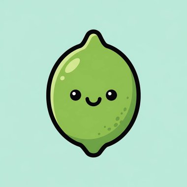 yeşil avokado meyve simgesi yeşil arkaplanda izole